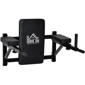 HOMCOM Wall Mounted Dip Station - Black - Upper Body Workout Equipment HOMCOM Wall Mounted Dip Station - Black - Upper Body Workout Equipment