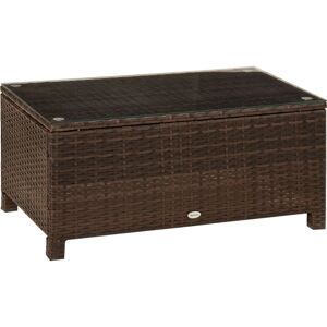 Outsunny Garden Rattan Side Table - Wicker Coffee Desk - Garden Furniture Outsunny Garden Rattan Side Table - Wicker Coffee Desk - Garden Furniture