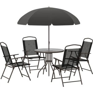Outsunny Garden Furniture Set - Black - 6 PCs Outsunny Garden Furniture Set - Black - 6 PCs
