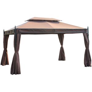 Outsunny 3x4m Garden Metal Gazebo - Waterproof, Grey, with Sidewalls Outsunny 3x4m Garden Metal Gazebo - Waterproof, Grey, with Sidewalls