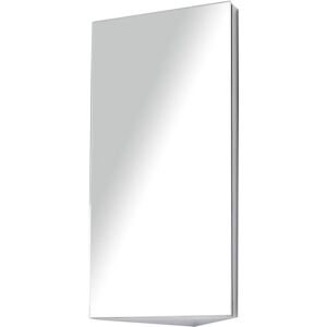 HOMCOM Steel Mirror Cabinet - Bathroom Corner Storage - Silver HOMCOM Steel Mirror Cabinet - Bathroom Corner Storage - Silver