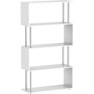 HOMCOM White S-Shape Bookcase - Bookcase, Room Divider, 5 Shelves HOMCOM White S-Shape Bookcase - Bookcase, Room Divider, 5 Shelves