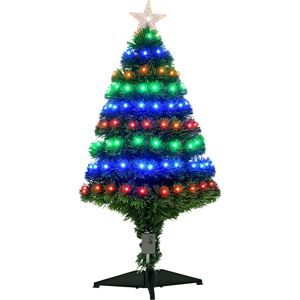 HOMCOM 3ft Artificial Christmas Tree - Fiber Optic, Green HOMCOM 3ft Artificial Christmas Tree - Fiber Optic, Green