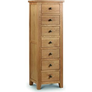 Julian Bowen Marlborough 7 Drawer Tall Narrow Oak Wooden Chest of Drawers - Chest of Drawers Julian Bowen Marlborough 7 Drawer Tall Narrow Oak Wooden Chest of Drawers - Chest of Drawers