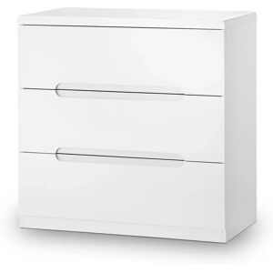 Julian Bowen Manhattan White High Gloss 3 Drawer Chest of Drawers - Chest of Drawers Julian Bowen Manhattan White High Gloss 3 Drawer Chest of Drawers - Chest of Drawers