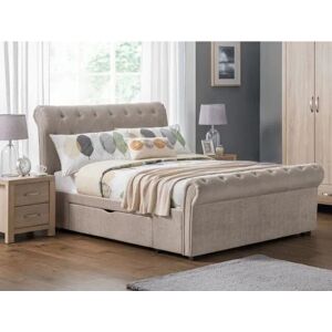 Julian Bowen Ravello King Size Mink Chenille Fabric Bed Frame - Bed Julian Bowen Ravello King Size Mink Chenille Fabric Bed Frame - Bed