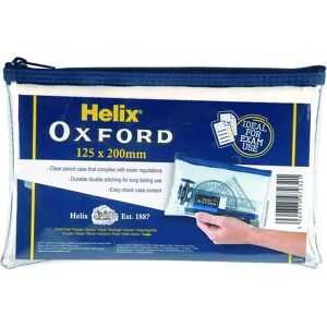 Helix Oxford Small 8 inch Clear Pencil Case - Pencil Case Helix Oxford Small 8 inch Clear Pencil Case - Pencil Case