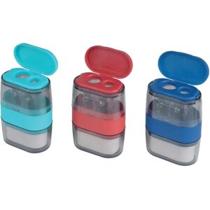 Helix Balance Duo Pencil Sharpener and Eraser - Assorted Colours Helix Balance Duo Pencil Sharpener and Eraser - Assorted Colours