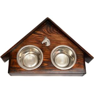 Art-Dog - ArabianHorse Stand - Madera - 2 cuencos - Soporte de alimentación Art-Dog - ArabianHorse Stand - Madera - 2 cuencos - Soporte de alimentación