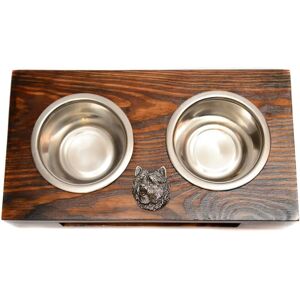 Art-Dog - Cairn Terrier - Madera - cuencos inox - Comedero perro Art-Dog - Cairn Terrier - Madera - cuencos inox - Comedero perro