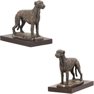 Art-Dog - Irish Wolfhound - base de mármol blanco - figura Art-Dog - Irish Wolfhound - base de mármol blanco - figura