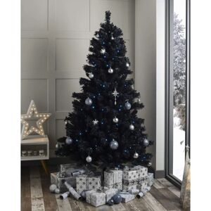 Albero di Natale artificiale SHATCHI Pine Alaska Nero - 4ft/1.2m, Grande e folto, 230 rami Albero di Natale artificiale SHATCHI Pine Alaska Nero - 4ft/1.2m, Grande e folto, 230 rami