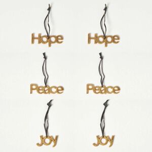 Homescapes Set of 3 Gold Christmas Ornaments Hope Joy Peace - Christmas Ornaments Homescapes Set of 3 Gold Christmas Ornaments Hope Joy Peace - Christmas Ornaments