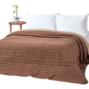 Homescapes Chocolate Mink Brown Bedspread - Reversible 230x250cm Homescapes Chocolate Mink Brown Bedspread - Reversible 230x250cm