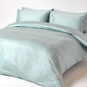 Homescapes Organic Cotton Duck Egg Blue Super King Duvet Cover - Bedding Homescapes Organic Cotton Duck Egg Blue Super King Duvet Cover - Bedding