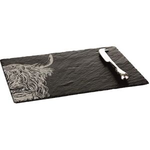 Selbrae House Highland Cow Slate Cheese Board & Knife Set - Unisex Selbrae House Highland Cow Slate Cheese Board & Knife Set - Unisex