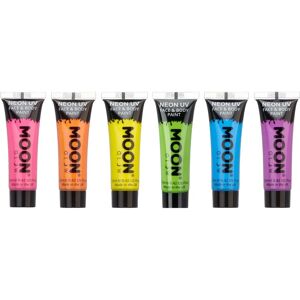 Moon Glow - Peinture UV pour visage & corps - 12ml, lot de 6, avec porte-clés UV - Publicité Moon Glow - Peinture UV pour visage & corps - 12ml, lot de 6, avec porte-clés UV - Publicité