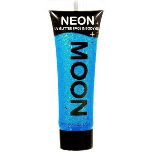 Moon Glow Gel de Paillettes Néon UV Bleu - Effet visage et corps - Publicité Moon Glow Gel de Paillettes Néon UV Bleu - Effet visage et corps - Publicité