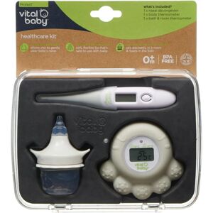 Vital Baby PROTECT Healthcare Kit for Baby - 3pcs Room and Bath Thermometer Nasal Aspirator Body Digital Thermometer - Essential Newborn Baby Health and Safety Design may vary Vital Baby PROTECT Healthcare Kit for Baby - 3pcs Room and Bath Thermometer Nasal Aspirator Body Digital Thermometer - Essential Newborn Baby Health and Safety Design may vary