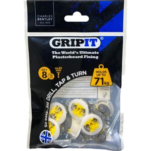 Fixations en Placo Jaune Gripit - Haute Résistance - 15mm - Pack de 8 - Publicité Fixations en Placo Jaune Gripit - Haute Résistance - 15mm - Pack de 8 - Publicité