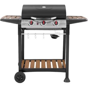 George Foreman GFGBBQ3BW Propane Gas BBQ - 3 Burners, Black & Wood - Outdoor Grill George Foreman GFGBBQ3BW Propane Gas BBQ - 3 Burners, Black & Wood - Outdoor Grill