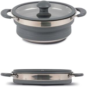 Kampa Folding Saucepan 1.5L - Grey - Space-Saving, Dishwasher Safe, Glass Lid Kampa Folding Saucepan 1.5L - Grey - Space-Saving, Dishwasher Safe, Glass Lid