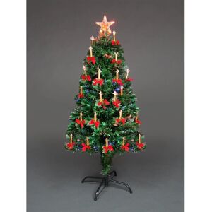 SHATCHI - 5ft Candle & Bow Ornaments Fibre Optic Tree SHATCHI - 5ft Candle & Bow Ornaments Fibre Optic Tree