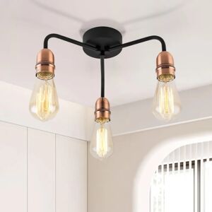 Harper Living Model - Black and Copper Ceiling Light - 3 Light Dimmable Harper Living Model - Black and Copper Ceiling Light - 3 Light Dimmable
