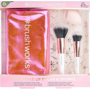 Brushworks Travel Makeup Brush & Sponge Set - Makeup Brush Set Brushworks Travel Makeup Brush & Sponge Set - Makeup Brush Set