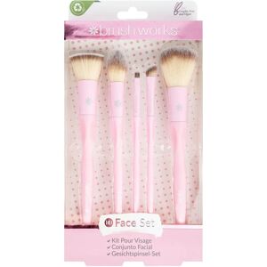Brushworks - Set de maquillage essentiels visage HD Rose Kit pinceaux 1 unité - Face Brush Set Brushworks - Set de maquillage essentiels visage HD Rose Kit pinceaux 1 unité - Face Brush Set