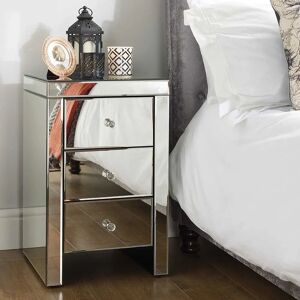 Birlea Seville Mirrored 3 Drawer Bedside Table - Bedside Table Birlea Seville Mirrored 3 Drawer Bedside Table - Bedside Table