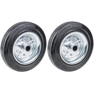 Roues en caoutchouc solide de 200mm avec centre en acier - 8" - Ensemble de 2 Roues en caoutchouc solide de 200mm avec centre en acier - 8" - Ensemble de 2