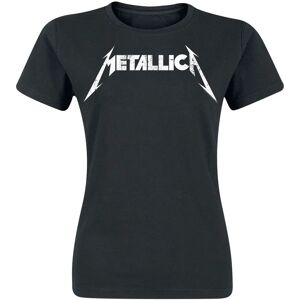 Metallica Kurzarm T-Shirt - Logo Texturiert - Damen - Schwarz Metallica Kurzarm T-Shirt - Logo Texturiert - Damen - Schwarz