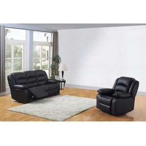 Dirty Pro Tools 1S Chair + 3S Sofa Black Leather bonded Recliner Sofa Dirty Pro Tools 1S Chair + 3S Sofa Black Leather bonded Recliner Sofa