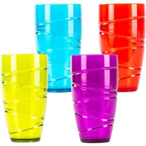 LIVIVO Set of 4 Swirl Plastic Acrylic Drink Tumblers - Perfect for Parties, Picnics, BBQs, Camping, and Garden LIVIVO Set of 4 Swirl Plastic Acrylic Drink Tumblers - Perfect for Parties, Picnics, BBQs, Camping, and Garden