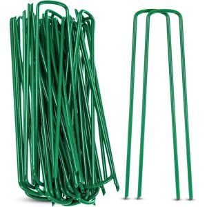LIVIVO Galvanised Metal Tent Pegs - Ground Anchors - Green LIVIVO Galvanised Metal Tent Pegs - Ground Anchors - Green