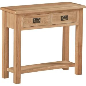 Home Furniture Group Baysdale Rustic Oak Console Table - 2 Drawer Solid Oak Fully Built Home Furniture Group Baysdale Rustic Oak Console Table - 2 Drawer Solid Oak Fully Built
