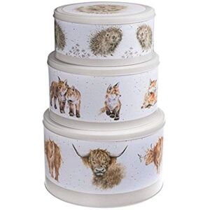 Wrendale Highland Cow, Fox, Hedgehog Nesting Cake Tins - Cake Tins Wrendale Highland Cow, Fox, Hedgehog Nesting Cake Tins - Cake Tins