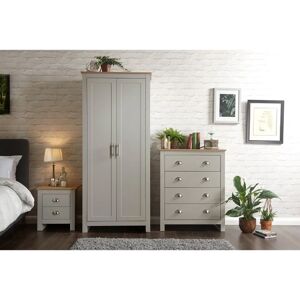 Fife Grey 3 Piece Bedroom Set - Wardrobe, Chest, Bedside Fife Grey 3 Piece Bedroom Set - Wardrobe, Chest, Bedside
