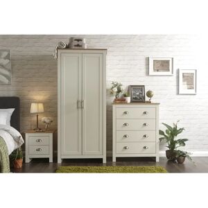 Home Source Cream Oak Two Tone Bedroom Furniture Set - Wardrobe, Bedside, Chest of Drawers Home Source Cream Oak Two Tone Bedroom Furniture Set - Wardrobe, Bedside, Chest of Drawers