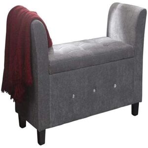Roma Diamante Window Seat Grey Chenille - Storage & Style Roma Diamante Window Seat Grey Chenille - Storage & Style