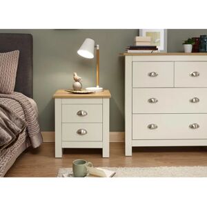 GFW Lancaster Cream & Oak 2 Drawer Bedside - Bedside Cabinet GFW Lancaster Cream & Oak 2 Drawer Bedside - Bedside Cabinet