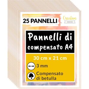 Creative Deco Tábula de compensado de bétula - 25 A4 3mm - Artesanato, Corte a laser Creative Deco Tábula de compensado de bétula - 25 A4 3mm - Artesanato, Corte a laser