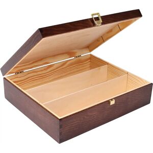 Creative Deco Brown Wine Box Wooden Box - Wine box for 3 bottles with lid and cap - 35 x 30 x 10 cm Creative Deco Brown Wine Box Wooden Box - Wine box for 3 bottles with lid and cap - 35 x 30 x 10 cm