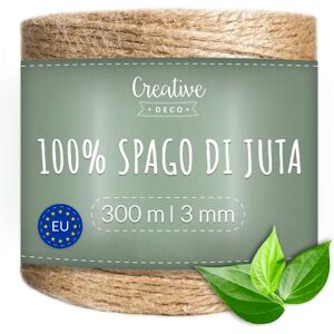 Creative Deco 300m cordão de juta natural marrom - Corda de juta, corda de cânhamo, fita de juta Creative Deco 300m cordão de juta natural marrom - Corda de juta, corda de cânhamo, fita de juta