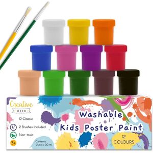 Creative Deco Peintures pour enfants - Multicolores, 20ml x 12 - Peintures pour doigts enfants - Publicité Creative Deco Peintures pour enfants - Multicolores, 20ml x 12 - Peintures pour doigts enfants - Publicité