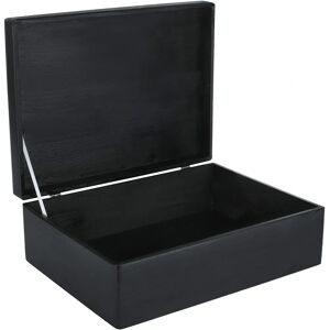 Creative Deco XL Black Wooden Storage Box - Large, 40x30x14 cm Creative Deco XL Black Wooden Storage Box - Large, 40x30x14 cm