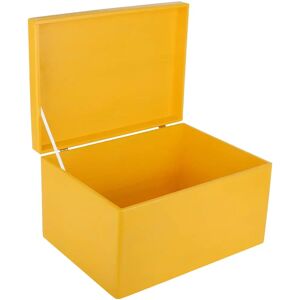 Creative Deco XXL Yellow Wooden Box with Lid - Storage Box Creative Deco XXL Yellow Wooden Box with Lid - Storage Box
