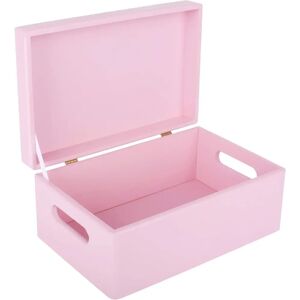 Creative Deco Pink Wooden Box with Lid - Storage Box Creative Deco Pink Wooden Box with Lid - Storage Box