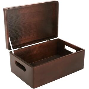 Creative Deco Brown Wooden Box with Lid - Wooden Storage Box - Gift Idea Creative Deco Brown Wooden Box with Lid - Wooden Storage Box - Gift Idea